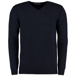 Mens V Neck Jumper - Navy with logo GRO