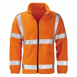 Hi-Vis Fleece Jacket Orange-With 4 Logos 