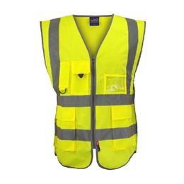   Hi-Vis Superior Waistcoat S/S EN471 - Yellow-With Logos 