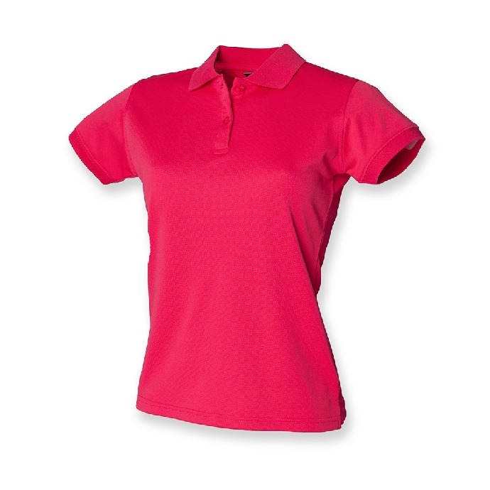 Henbury Ladies Coolplus Polo Shirt Bright Pink