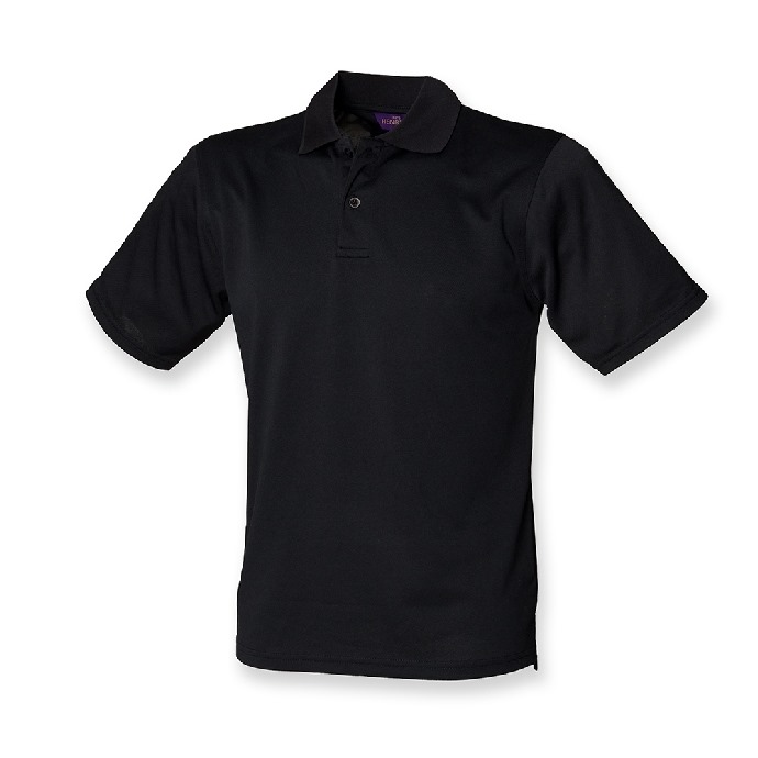 Henbury Mens Coolplus Polo Shirt Black