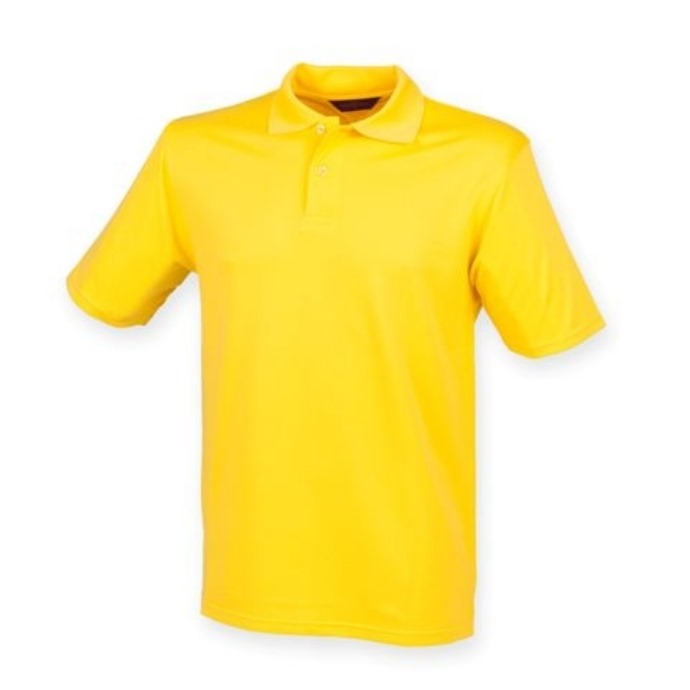 Henbury Mens Coolplus Polo Shirt Yellow