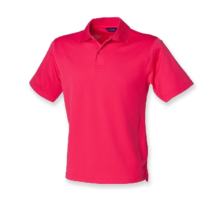 Henbury Mens Coolplus Polo Shirt Bright Pink