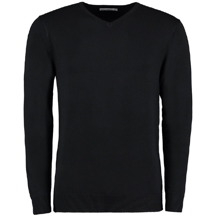 Mens V Neck Jumper - Black with Logos ARC