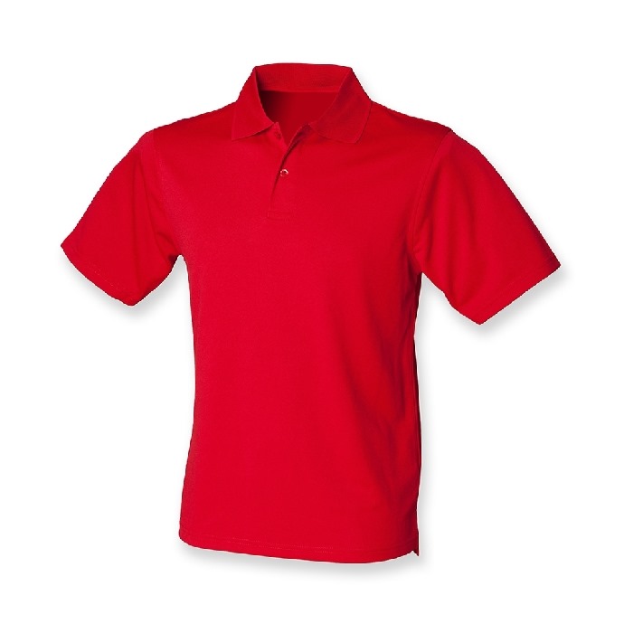Henbury Mens Coolplus Polo Shirt Classic Red